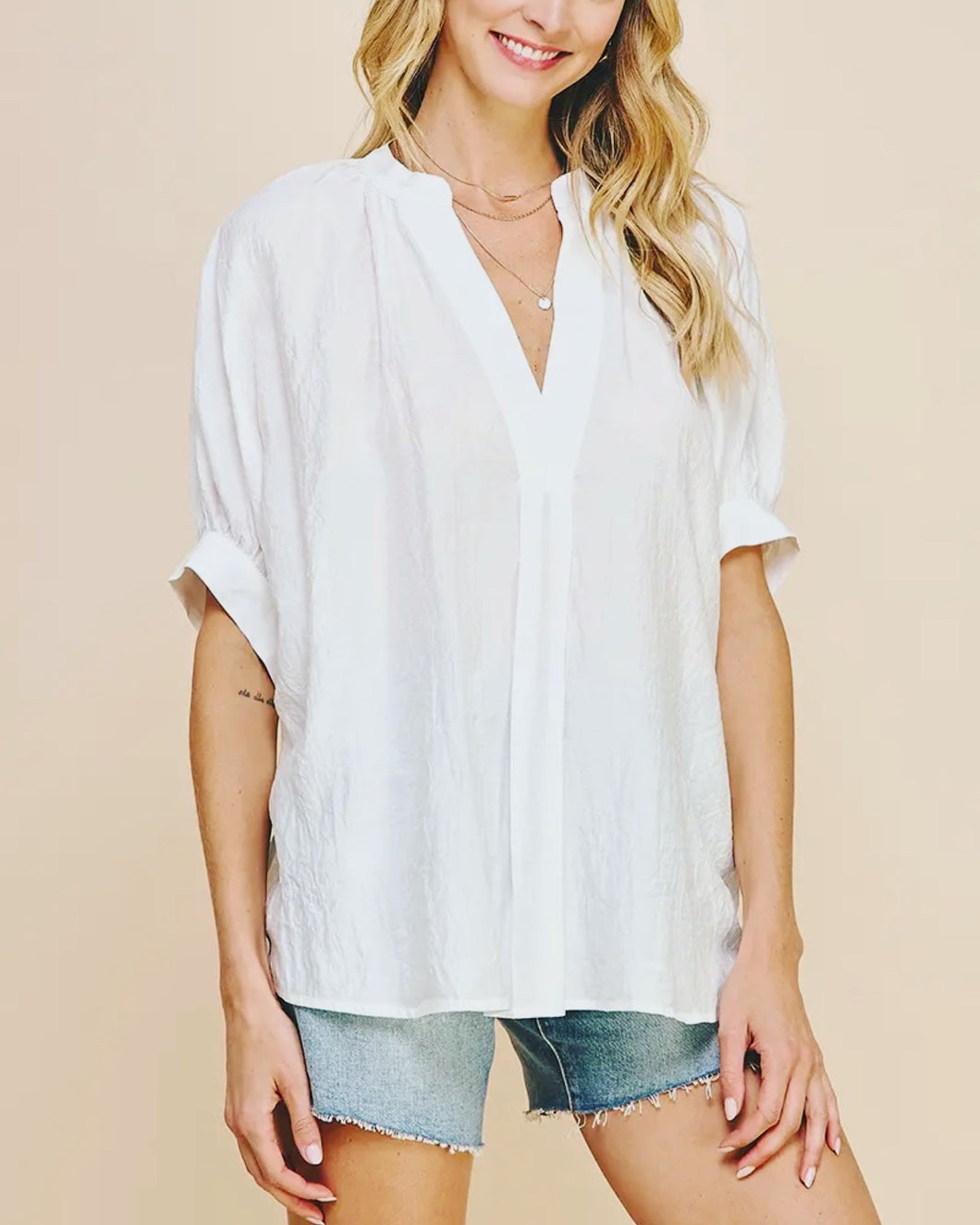 Leila top -white